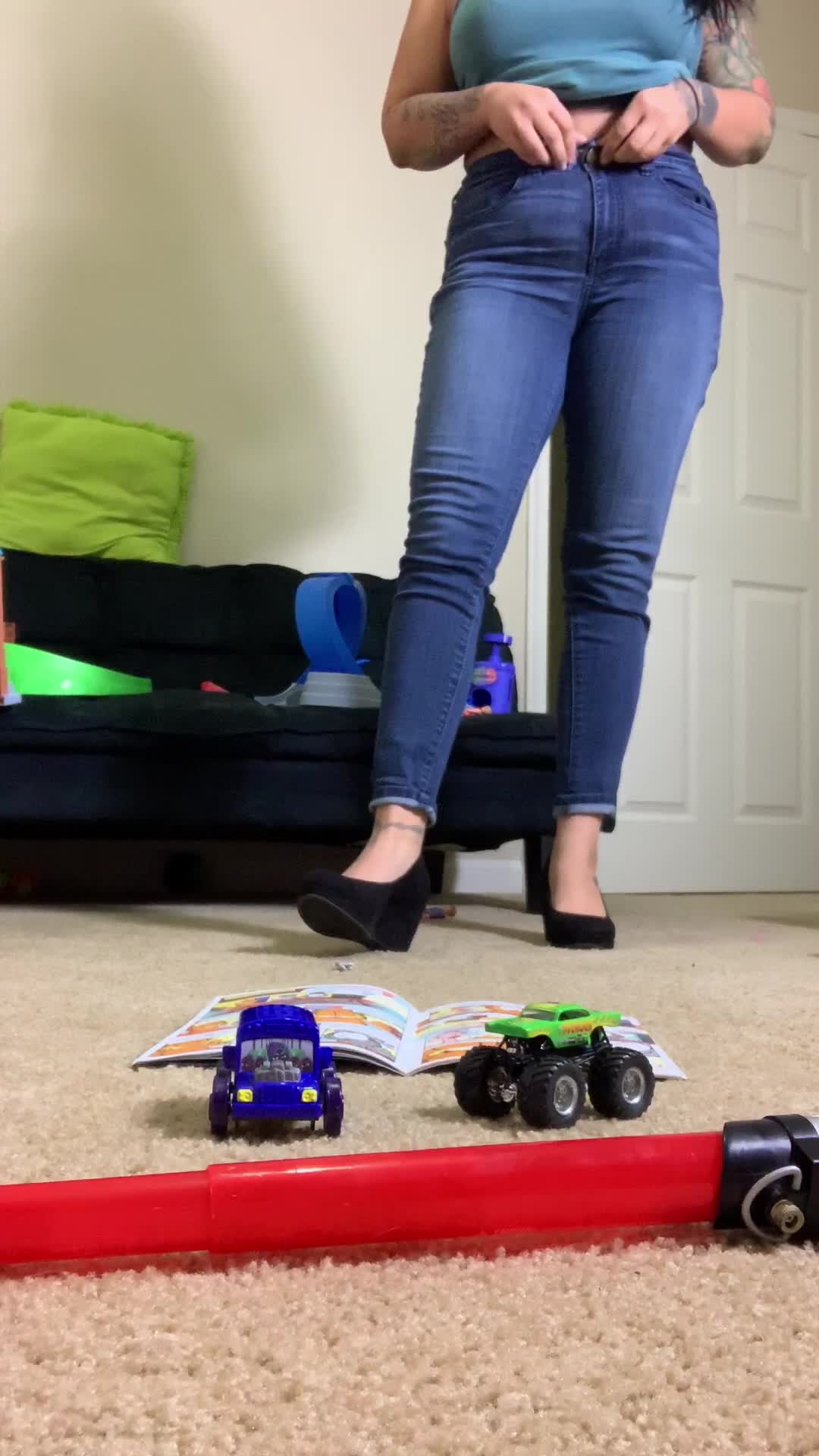 Mean step-mom pees on toys
