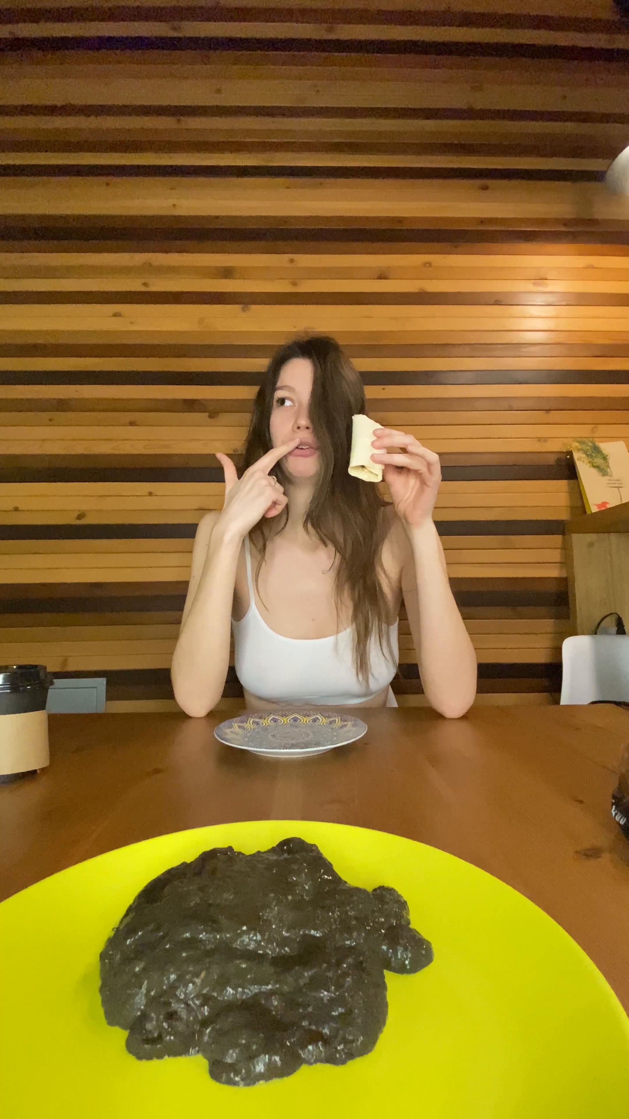 Have lunch with me eat my shit slave