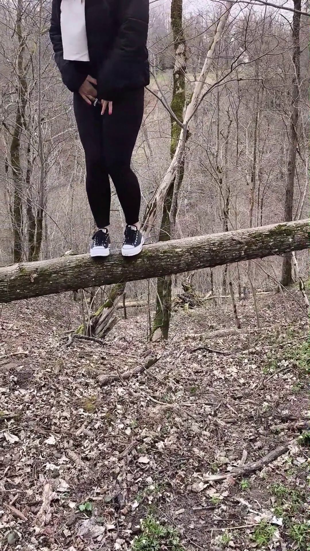 A horny Latvian girl is looking for a place to pee with a big stream of …