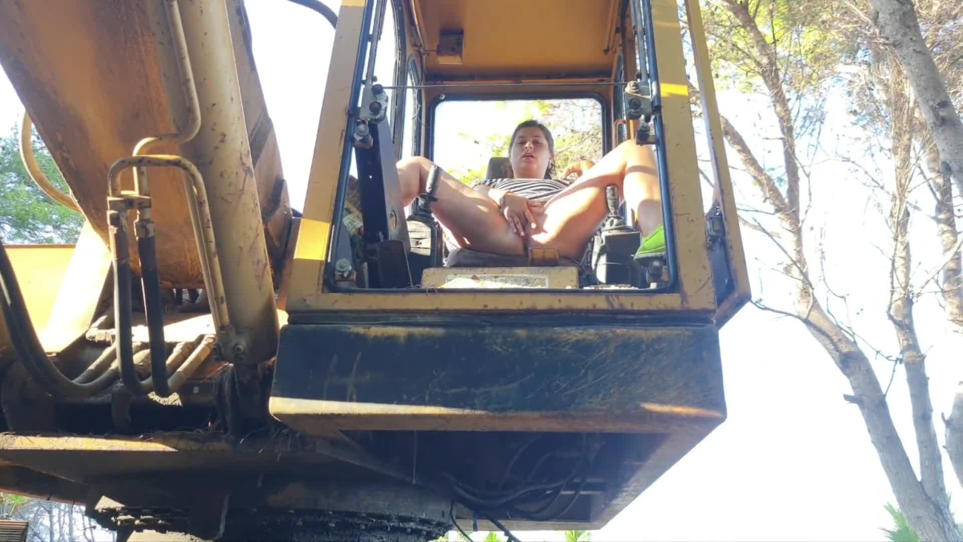 Busty SailorGirl Pissed on a Tractor