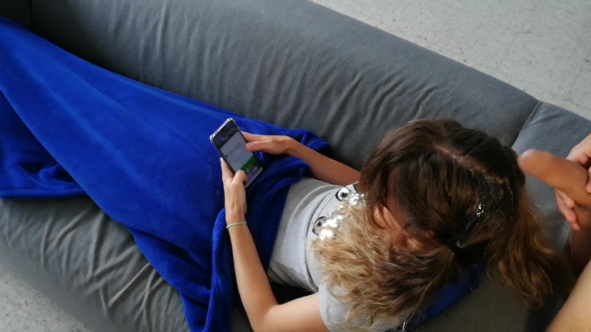 Eternityx2 – Pee and Cum on Hair while she is on Sofa